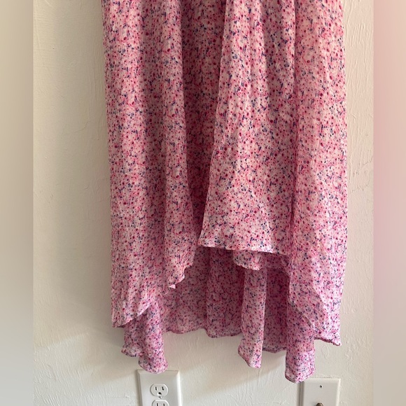 DKNY Faux Wrap Midi Dress in Floral Pink Sz 8 - Picture 4 of 7